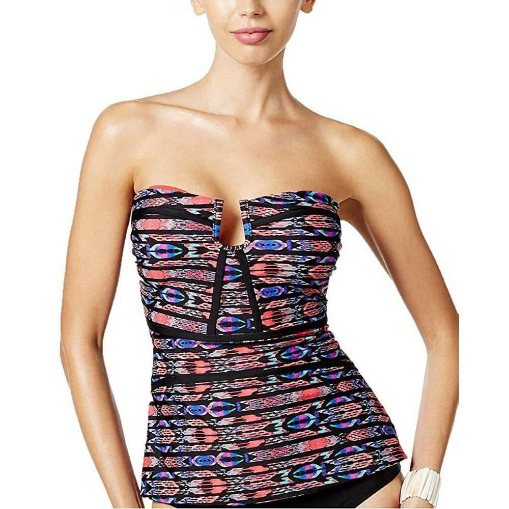 Island Escape Antigua black coral tankini top size 6